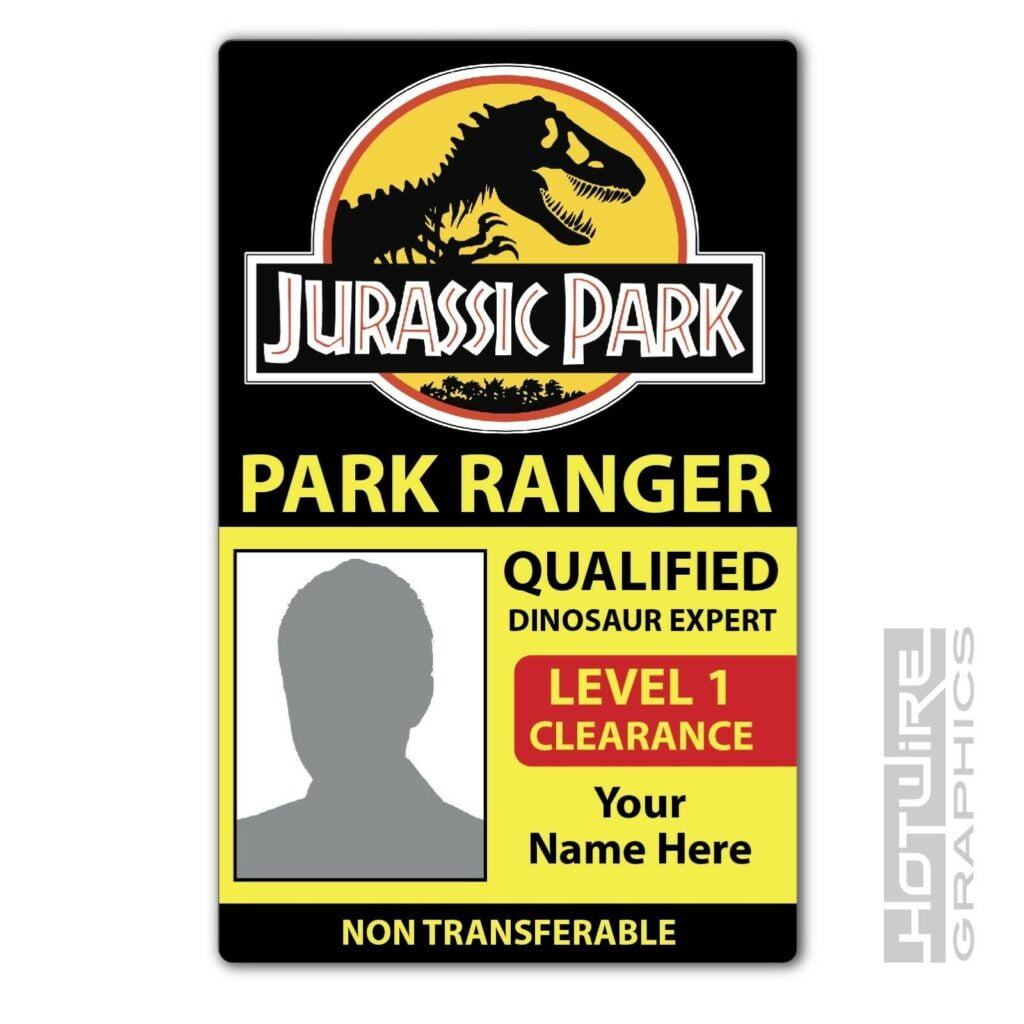 PERSONALISIERTER Gedruckter Neuheit Ausweis Jurassic Park Ranger Dinosaurier Expert Pass Karte EBay