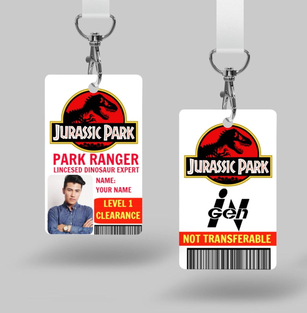 Personalized Jurassic Park Plastic ID NS DESIGN