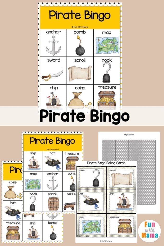 Pirate Bingo Card Printable For Kids Fun With Mama