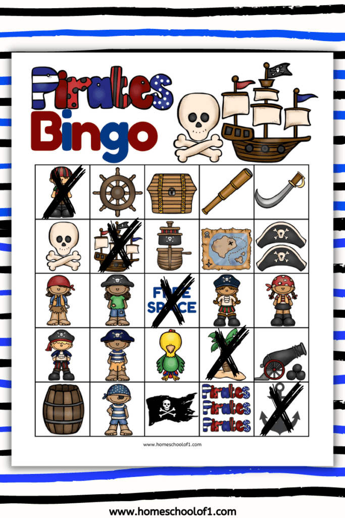 Pirate Bingo Game For Kids free Printable Homeschool Of 1