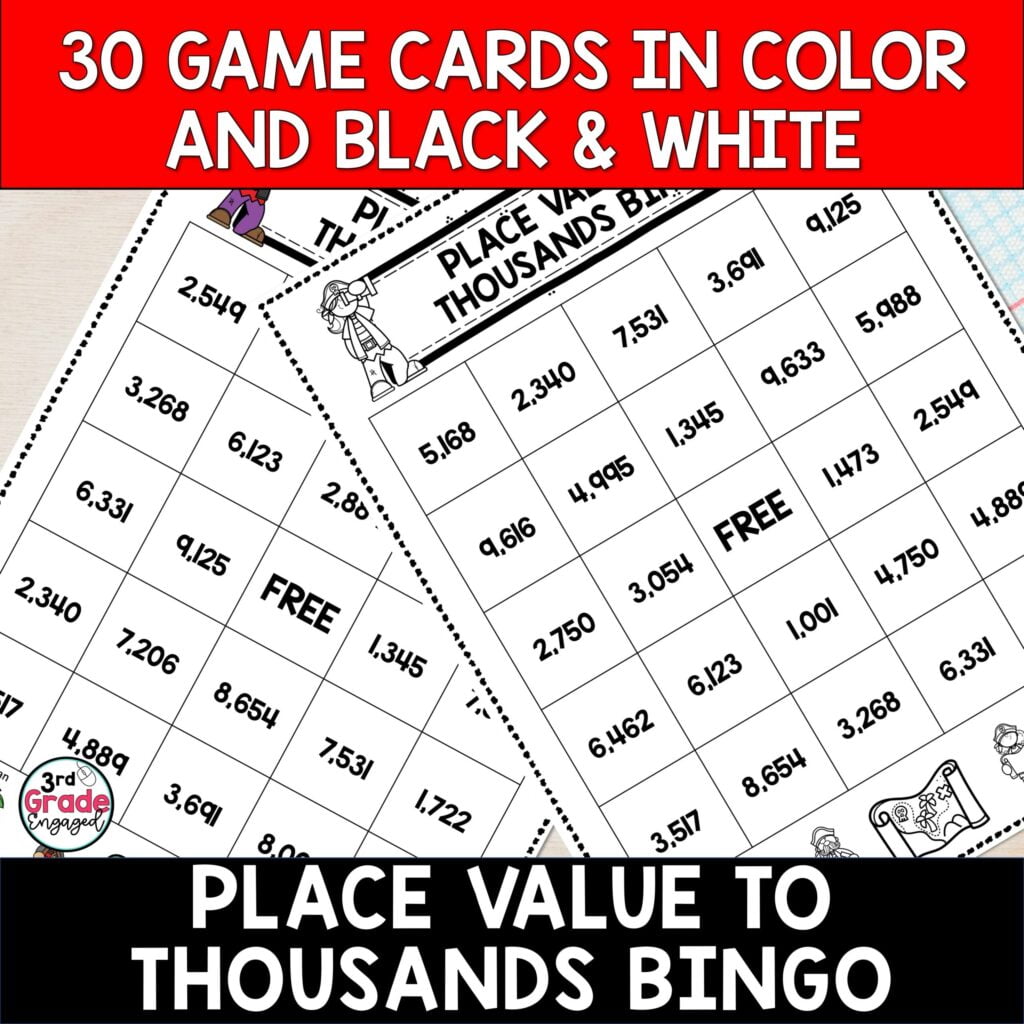 Place Value To The Thousands Place Math Bingo Game Made By Teachers