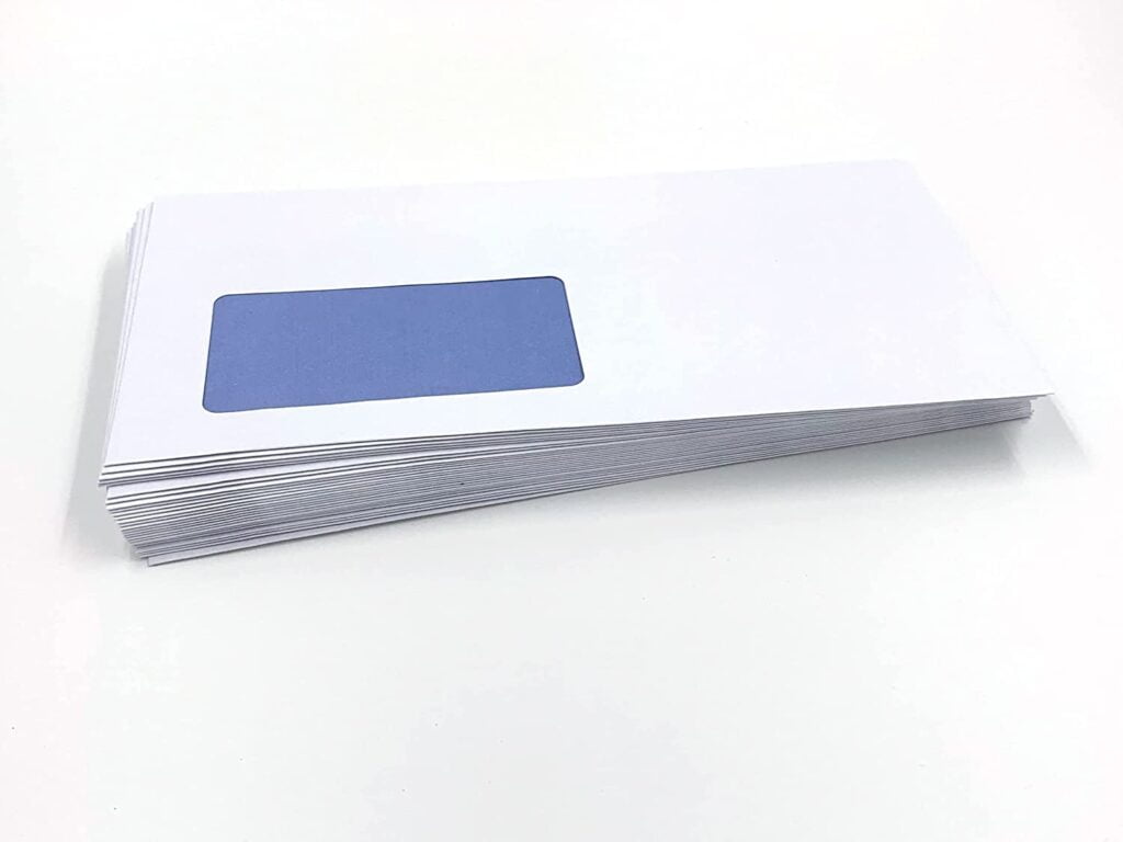 Premium Envelopes With Window DIN Long 220 X 110 Mm Laser Printable Made Of FSC Certified Paper Window Envelopes For Business Mail 220 X 110 Mm Offset Wei Mit Blauem Innendruck 