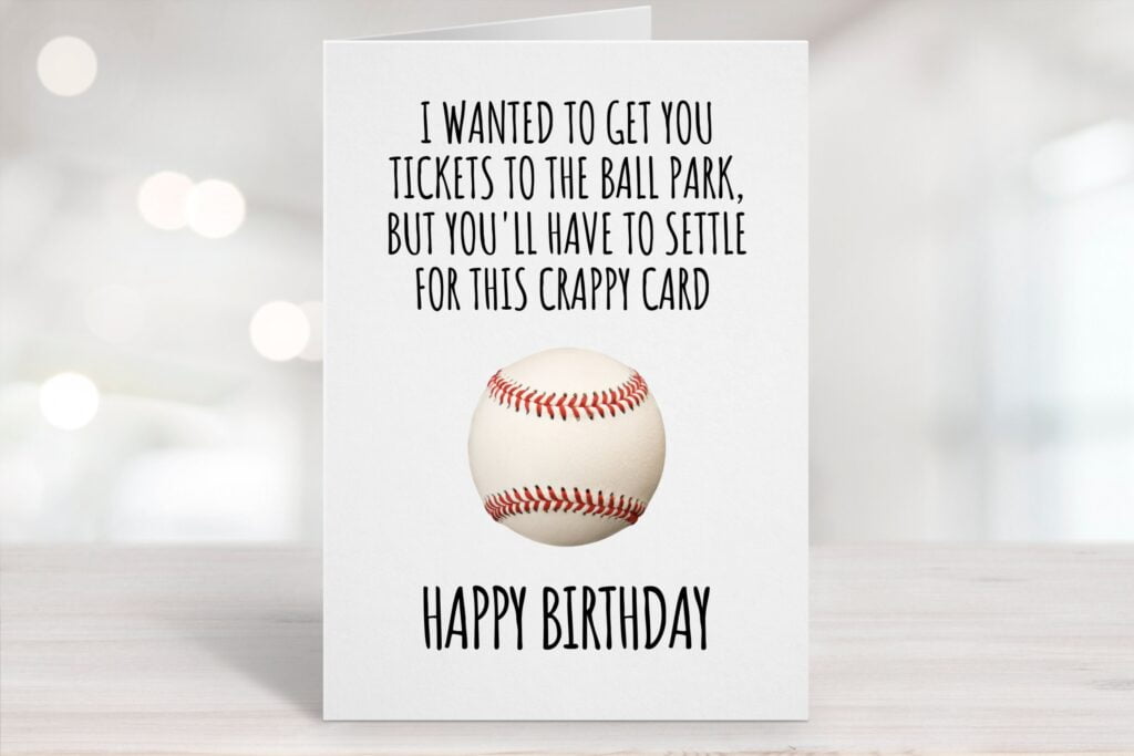 Printable Birthday Card Downloadable Card Baseball Lovers Etsy