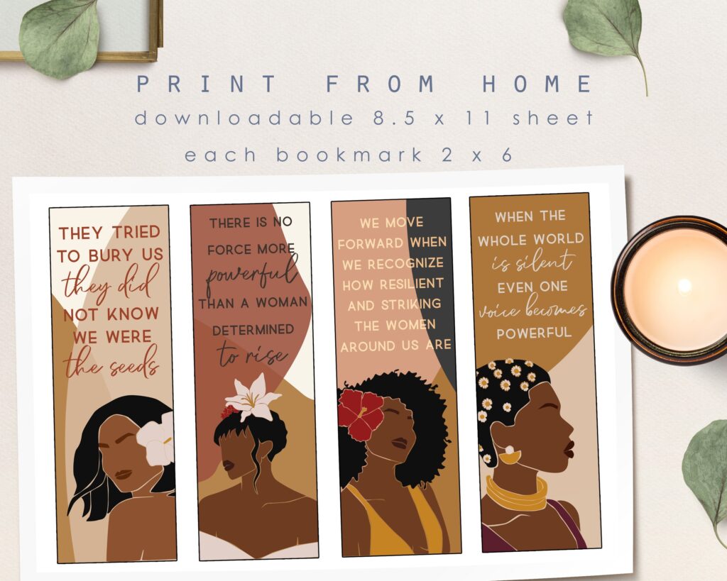 Printable Black Feminist Bookmarks African American Etsy