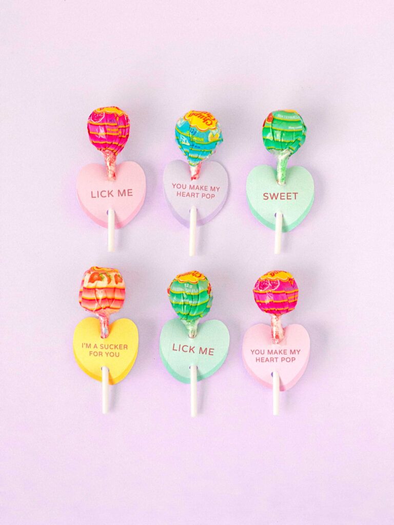 Printable Conversation Heart Lollipop Holders Makeandtell