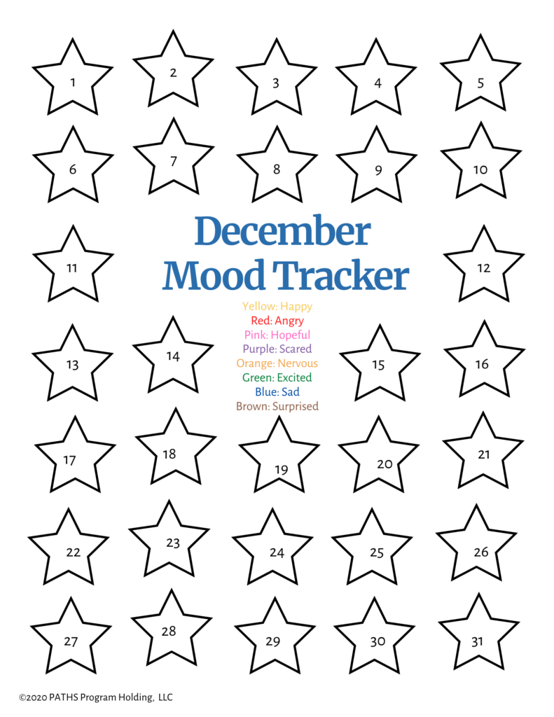 Printable December Mood Tracker