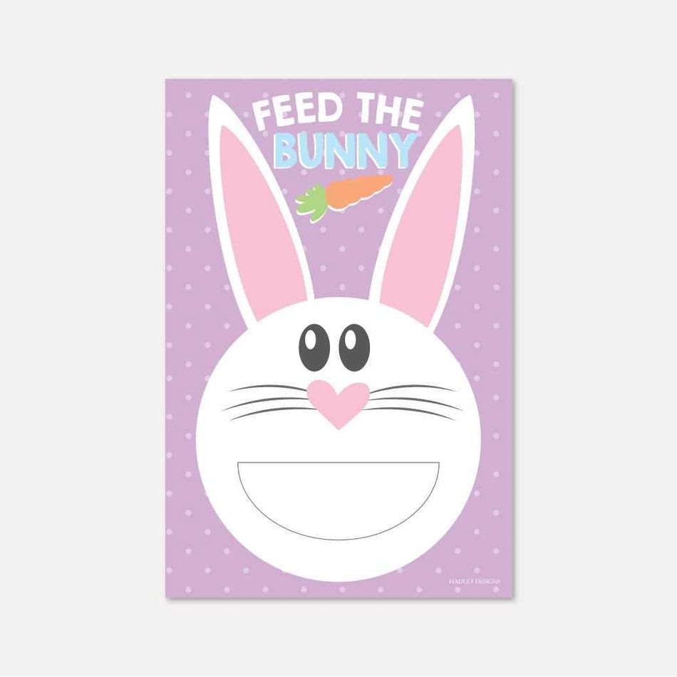 Printable Easter Party Feed The Bunny Game Template Hadley Designs