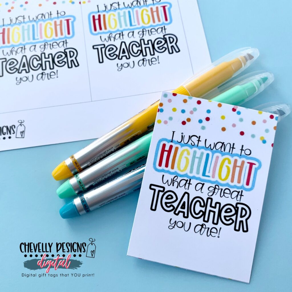 Printable Highlighter Great Teacher Gift Tags Etsy de