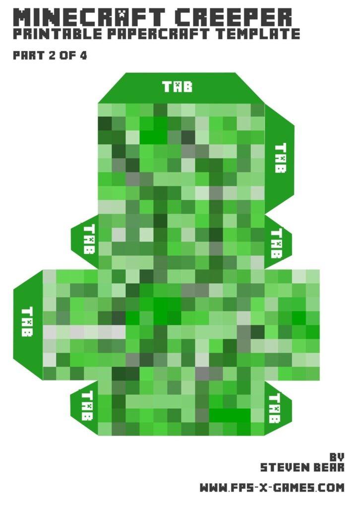 Printable Minecraft Creeper Pattern