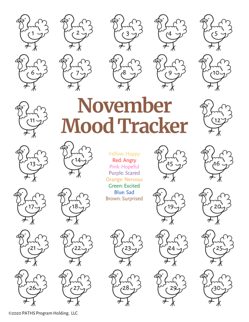 Printable November Mood Tracker