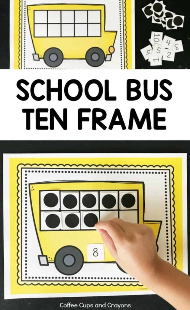 Printable School Bus Ten Frame Activity