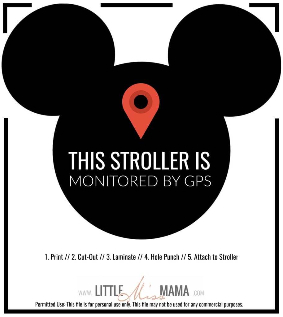 Printable Stroller Sign For Disneyland Little Miss Mama