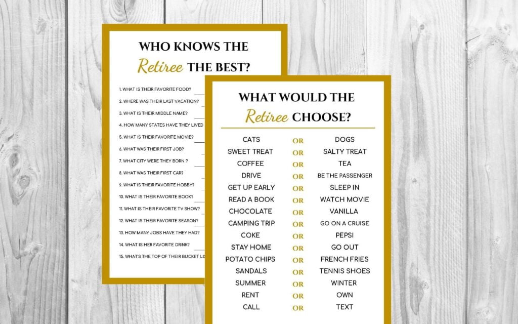 Retirement Party Game Printable Who Knows The Retiree What Etsy