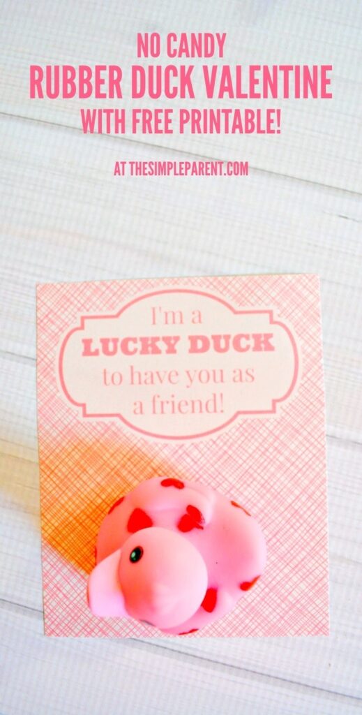 Rubber Duck Valentine Idea With No Candy Free Printable 