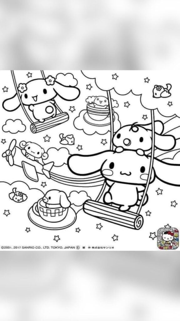 Sanrio Hello Kitty Pompompurin Cinnamoroll Color Coloring Pages Keroppi Chococat Hello Kitty Colouring Pages Hello Kitty Drawing Coloring Pages