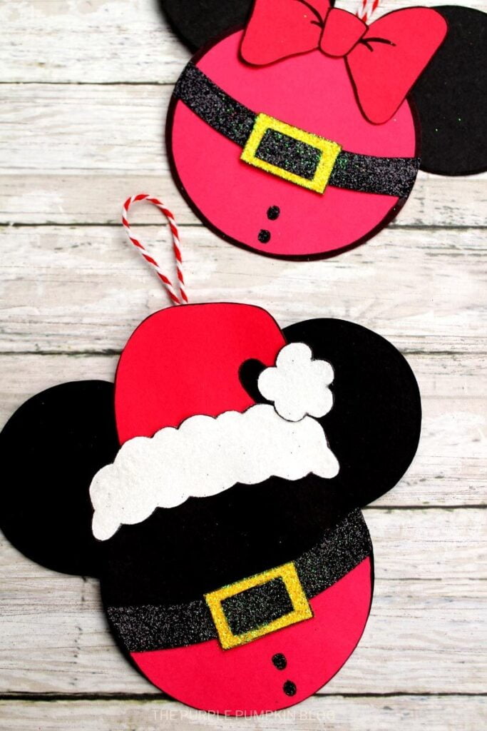 Santa Mickey Minnie Mouse Christmas Ornaments Craft