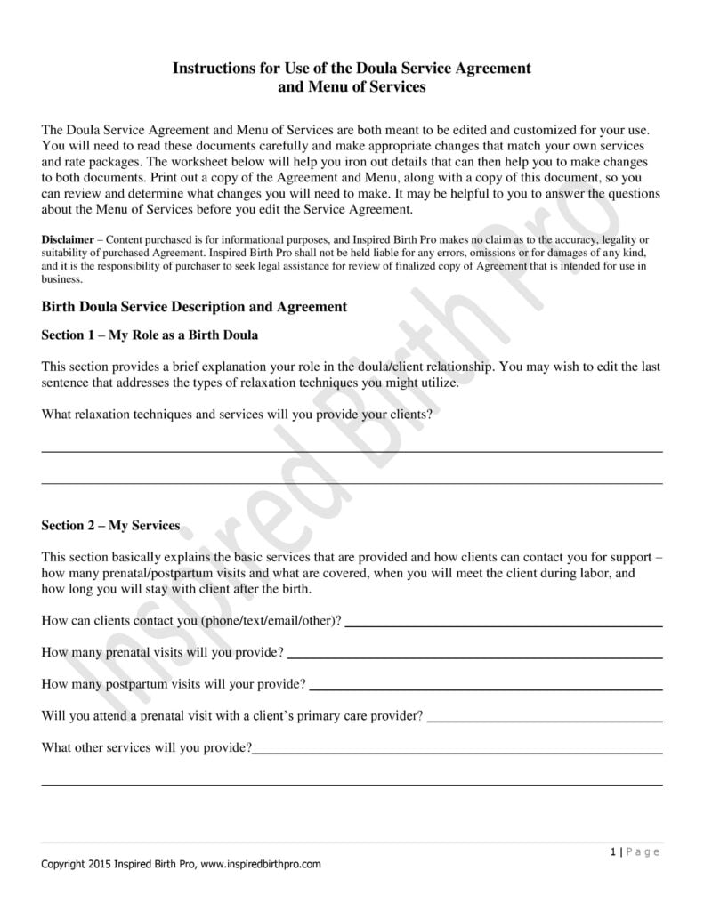 Savvy Doula Business Forms Doula Business Birth Doula Doula