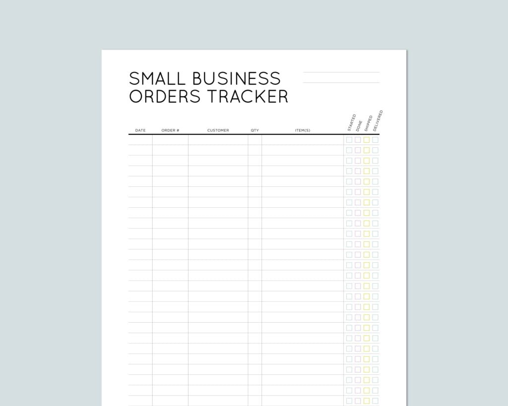 Small Business Orders Tracker Printable Instant Download Etsy de