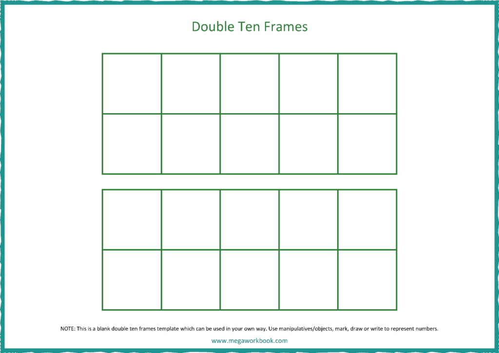 Ten Frame Template Blank Ten Frames Double Ten Frames MegaWorkbook