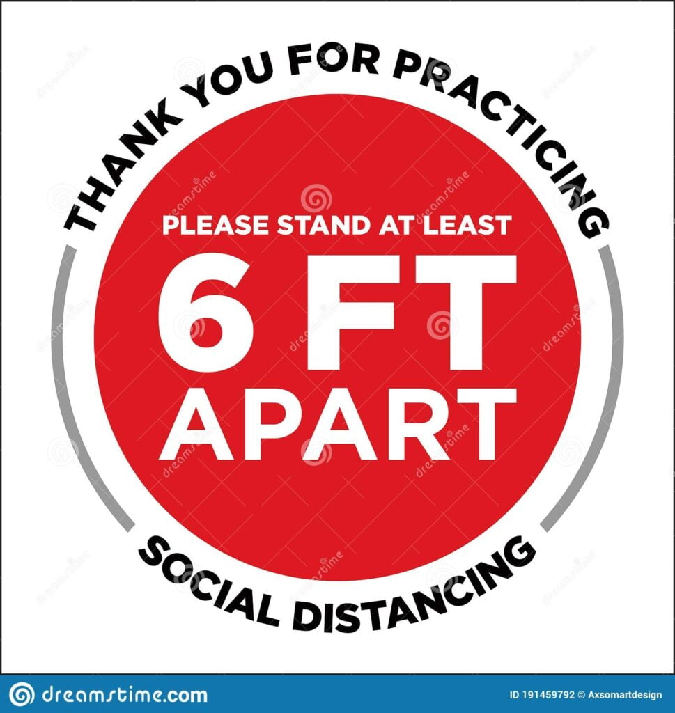 Thank You For Practicing Social Distancing Floor Decal 6 Feet Apart Reminder Sign Stock Vector Illustration Of Coronavirus Isolated 191459792
