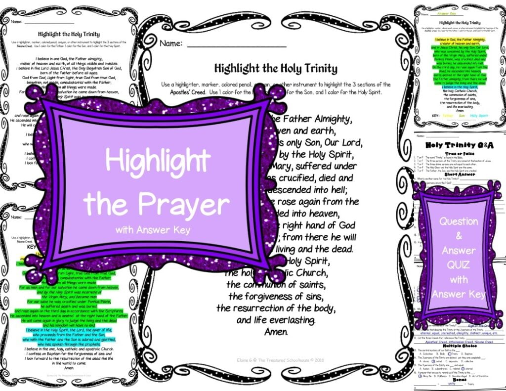 The Holy Trinity Worksheet Activity Pack Classful