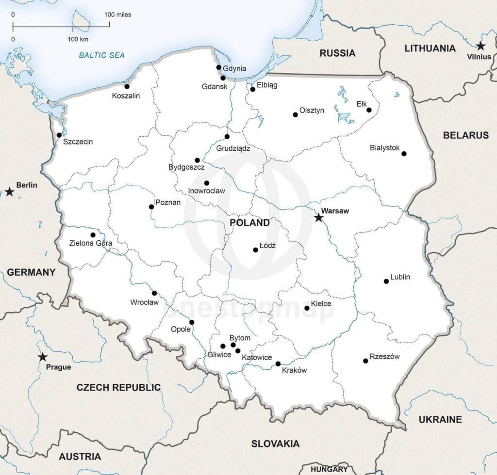 Vector Map Of Poland Political One Stop Map
