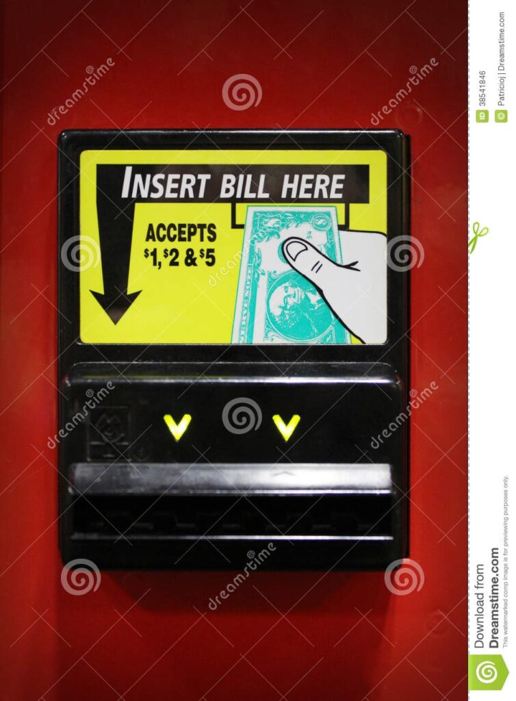 Vending Machine Bill Acceptor Stock Photo Image Of Space Closeup 38541846