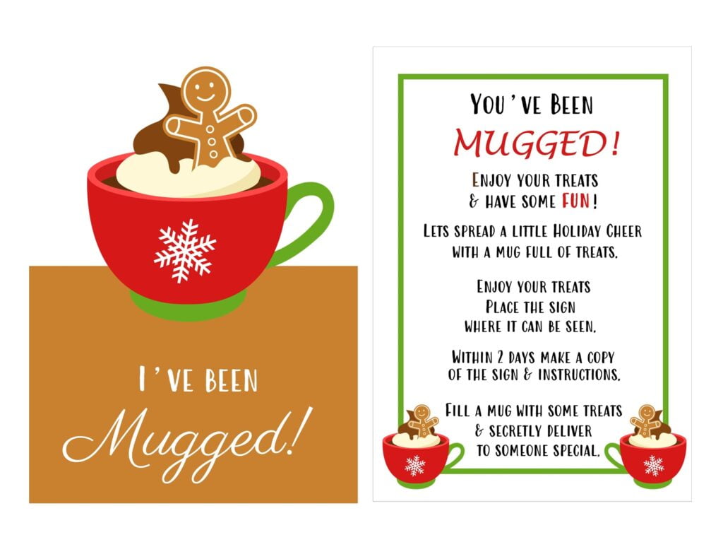 You ve Been Mugged Printable Instructions Sign And Etsy de