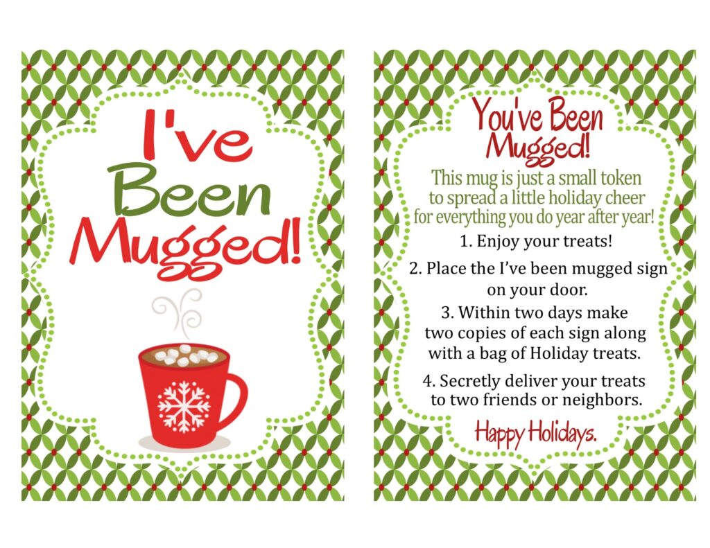 You ve Been Mugged Printable Instructions Sign And Etsy de