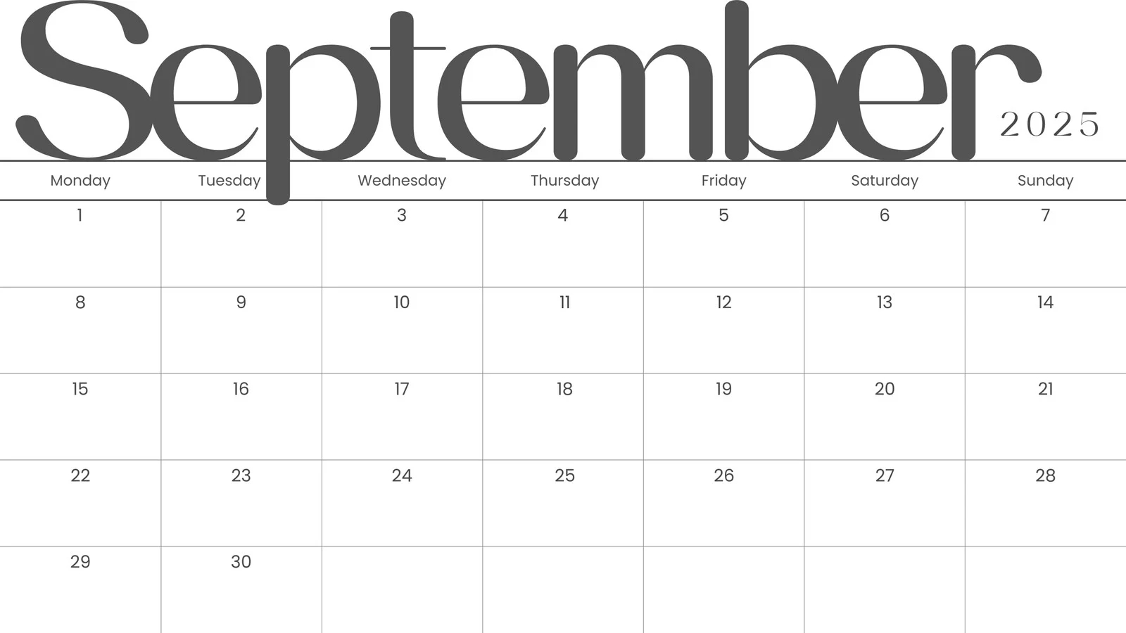 Printable Calendar September 2025