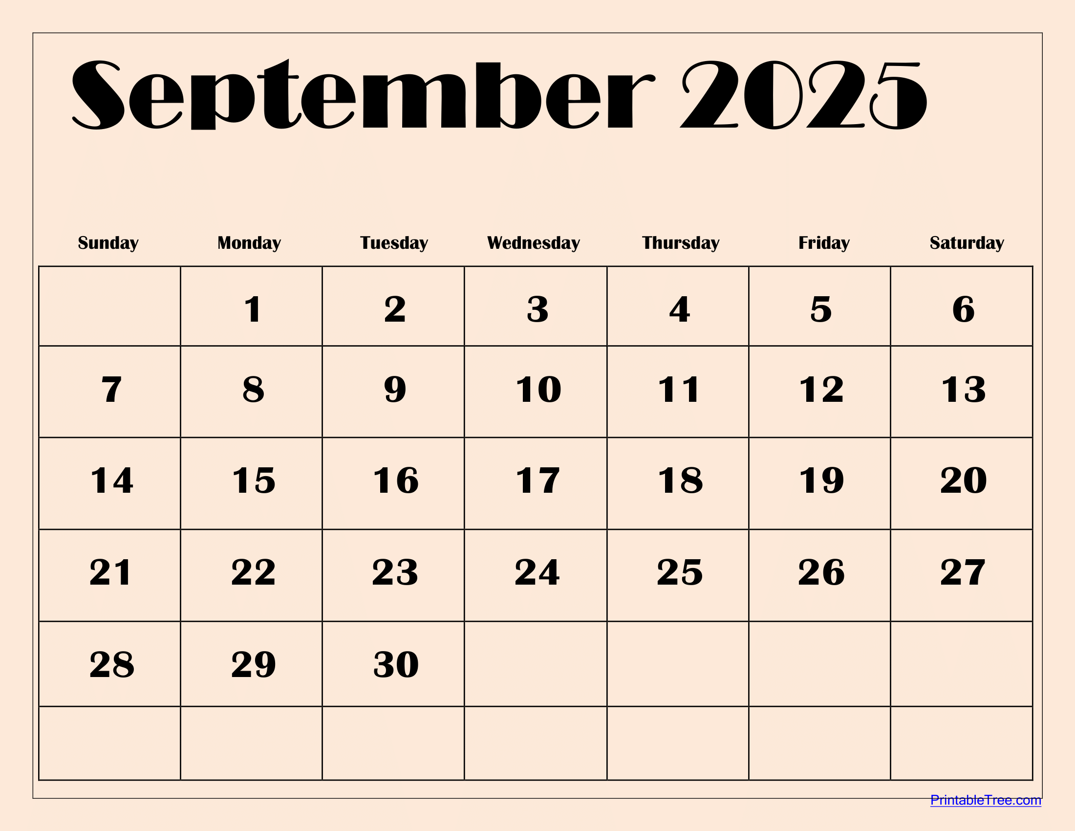 September 2025 Printable Calendar
