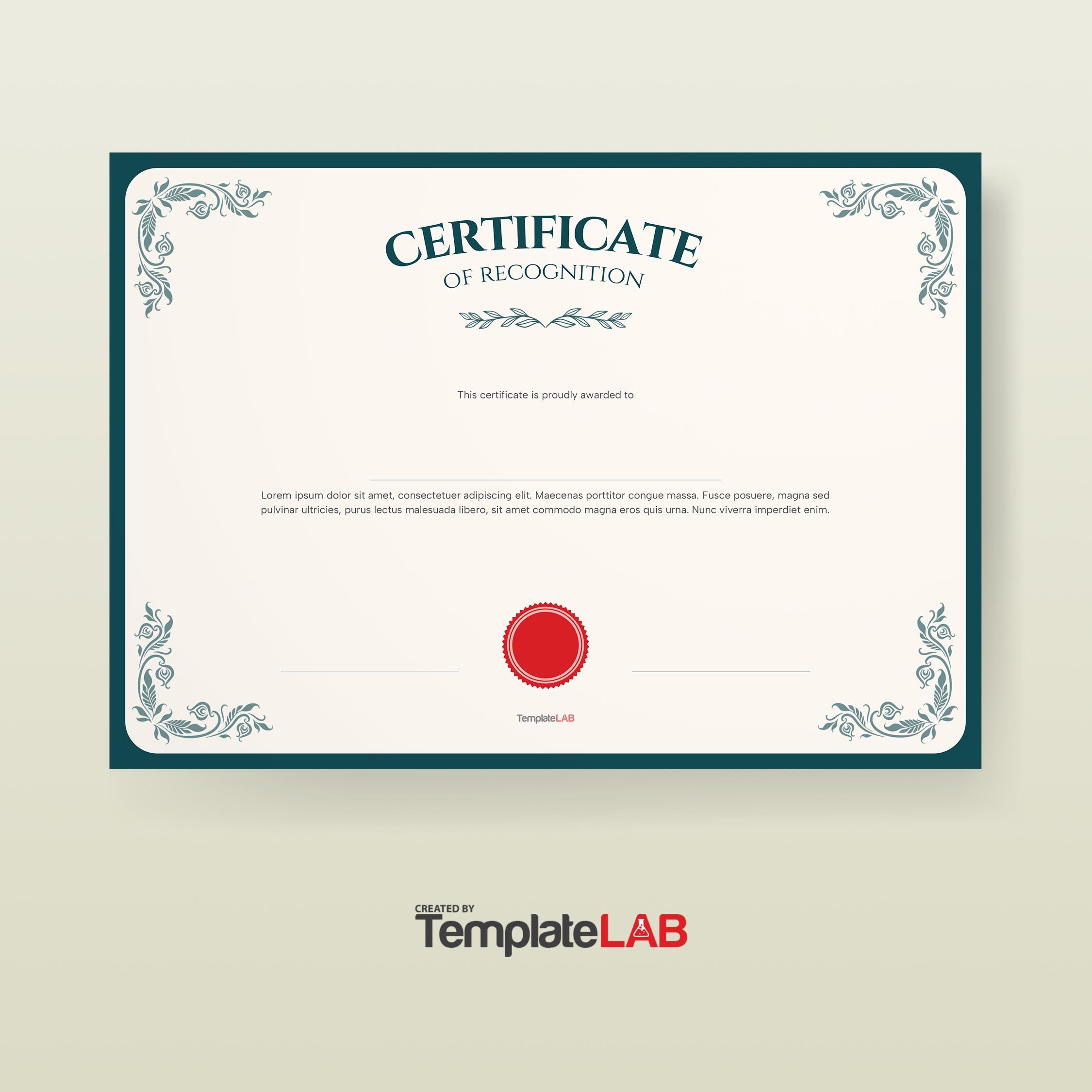 Free Printable Recognition Certificate Templates