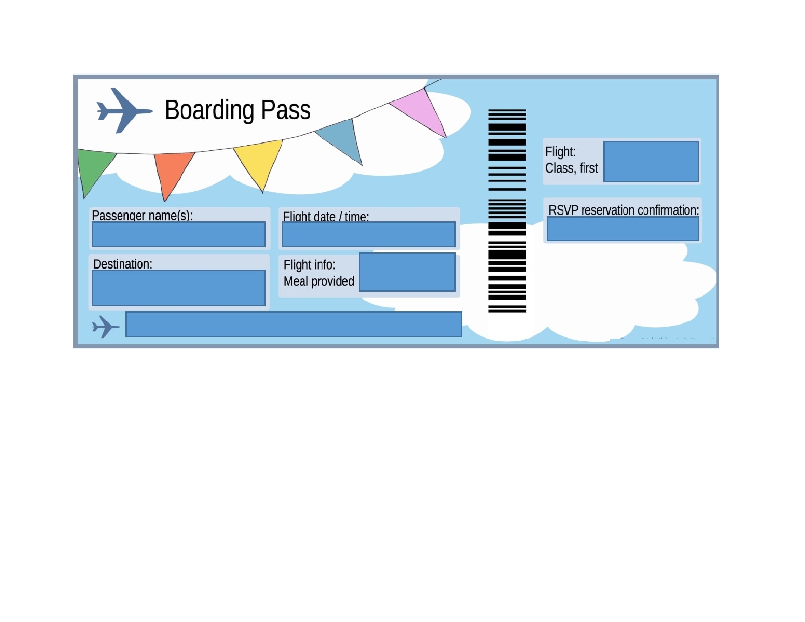 Free Printable Plane Ticket Templates