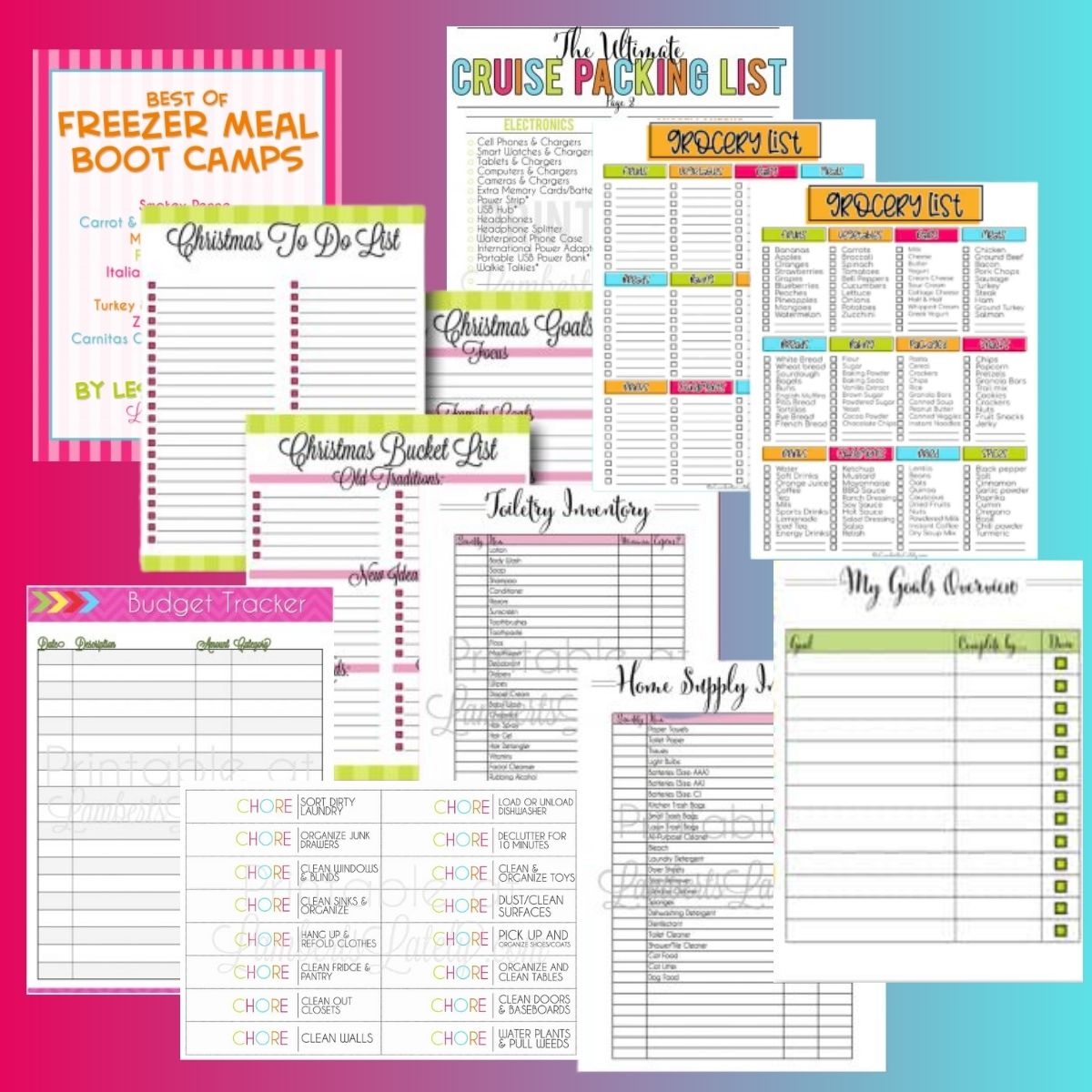 Free Printable Home Organization Templates