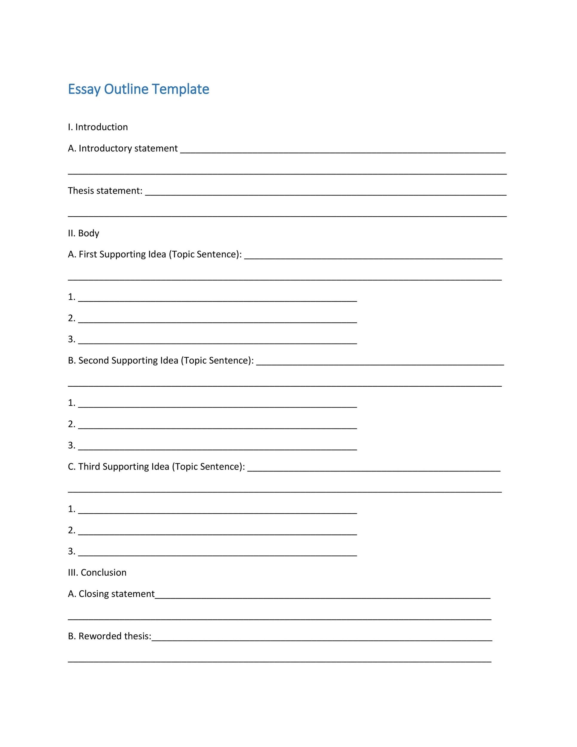 37 Outstanding Essay Outline Templates Argumentative Narrative Persuasive 