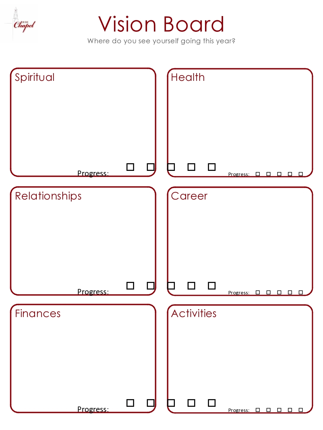 Free Printable Vision Board Templates