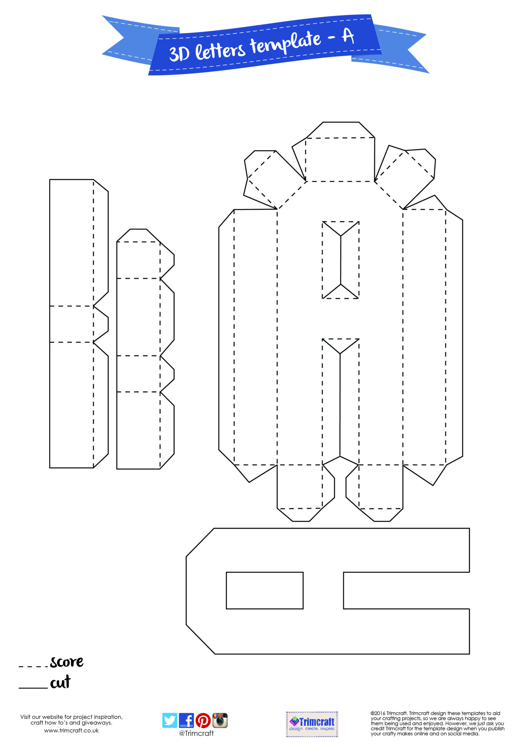 Free Printable 3D Letter Templates