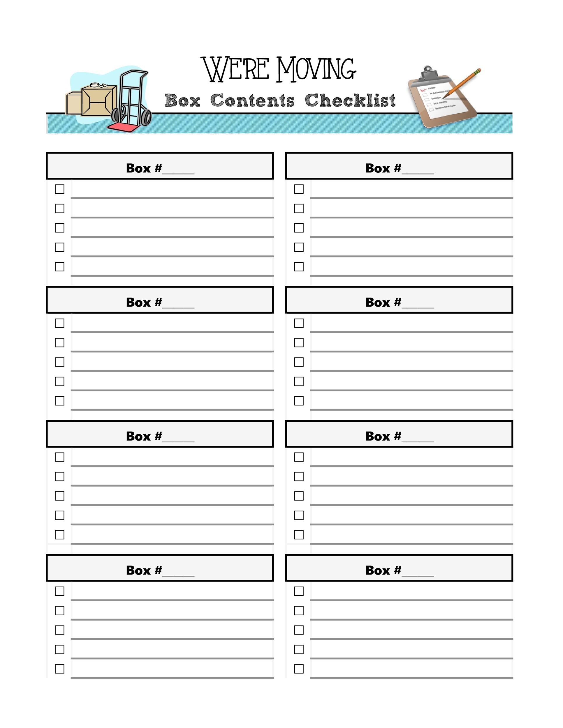 Free Printable Moving Checklist Templates