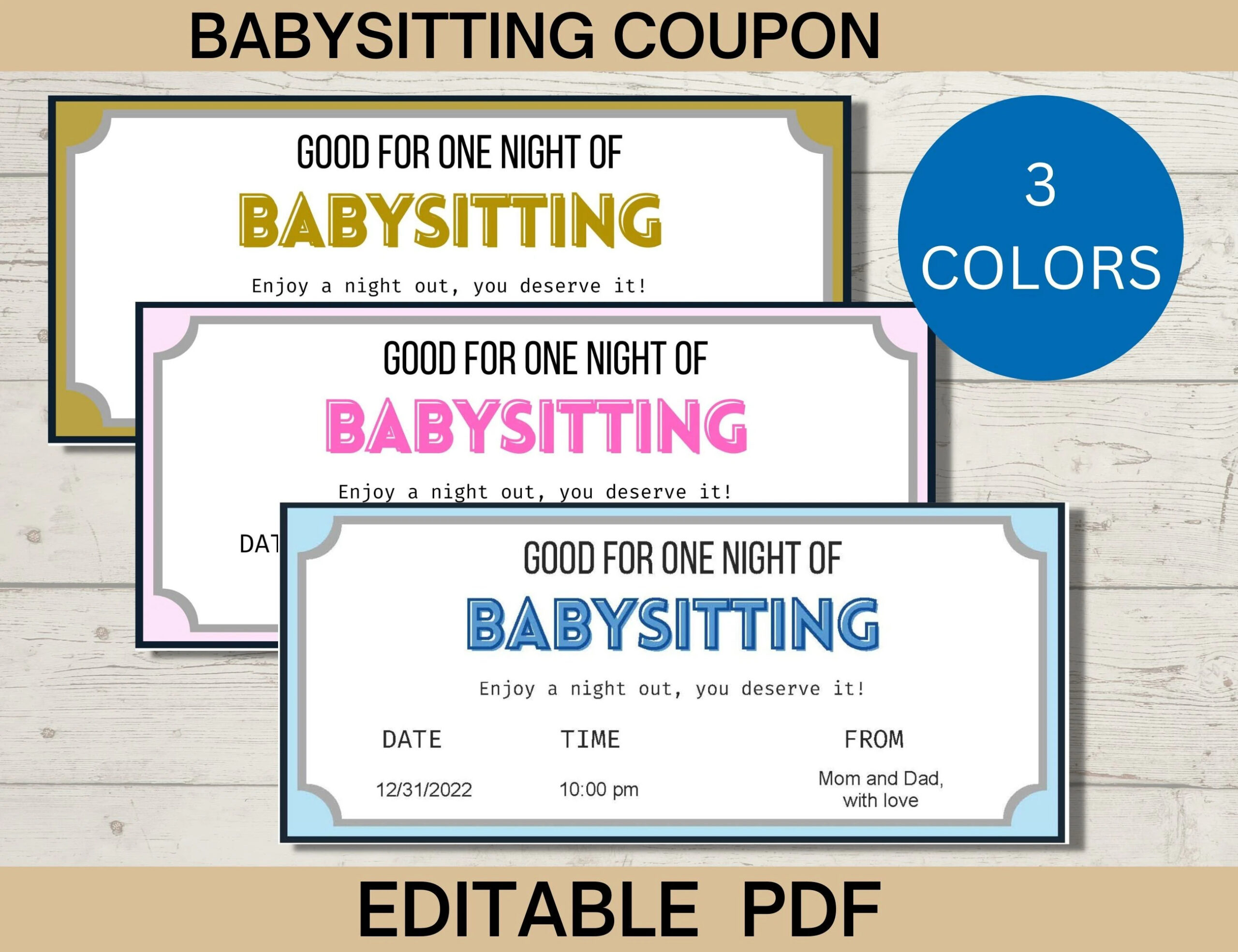 Free Printable Babysitting Voucher Templates