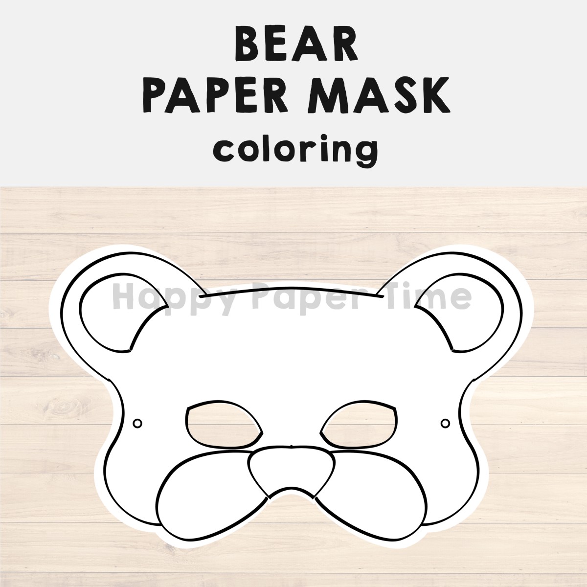 Bear Paper Mask Printable Woodland Forest Animal Coloring Craft Activity Made By Teachers
