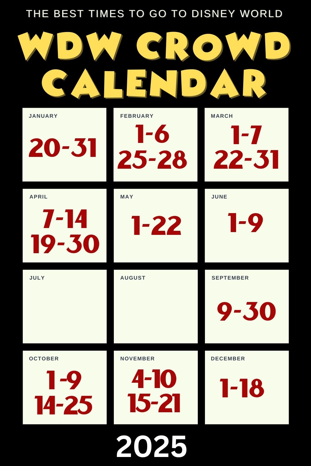 October 2025 Disney Crowd Calendar