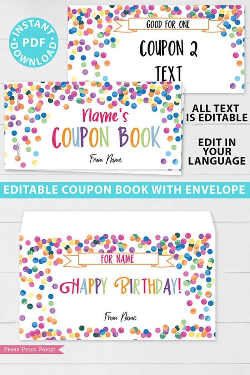 Free Printable Birthday Coupon Book Templates