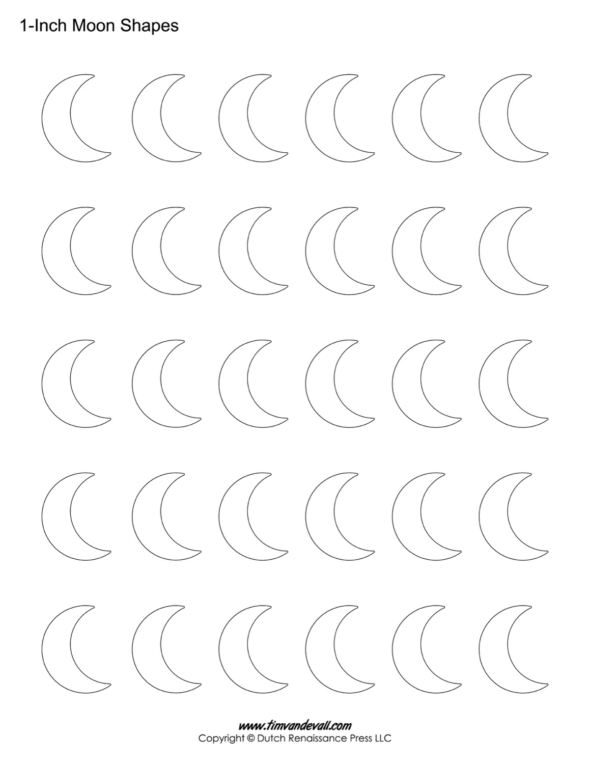 Free Printable Crescent Moon Templates