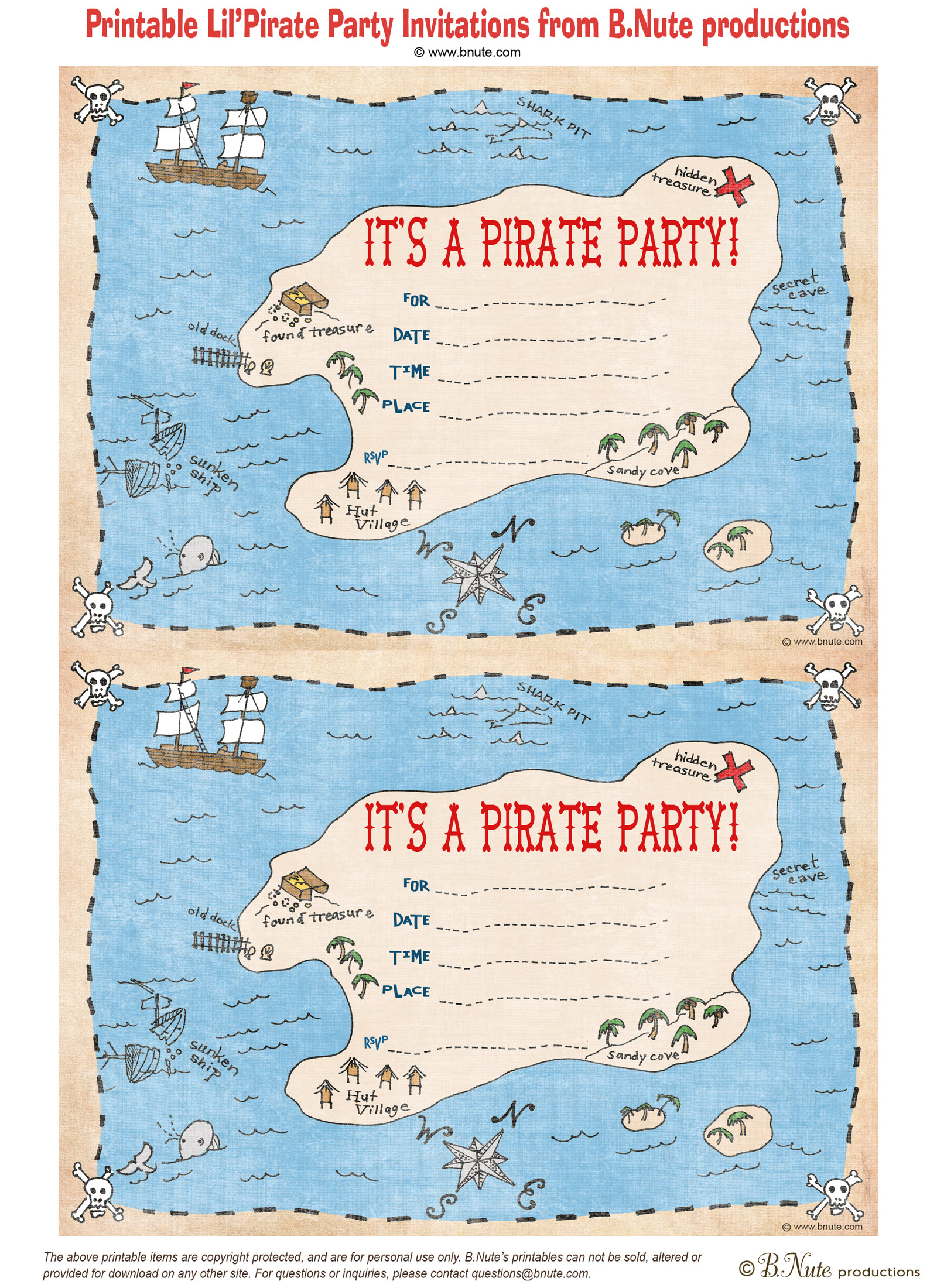 Free Printable Pirate Party Templates