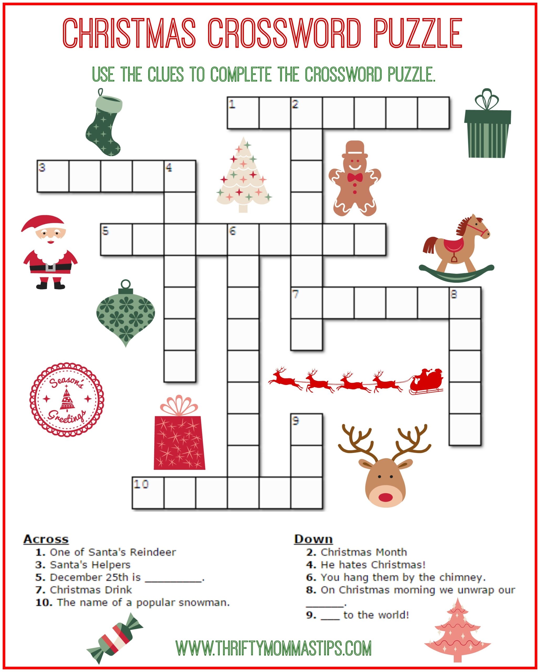 Easy Crossword Puzzles Printable For Adults