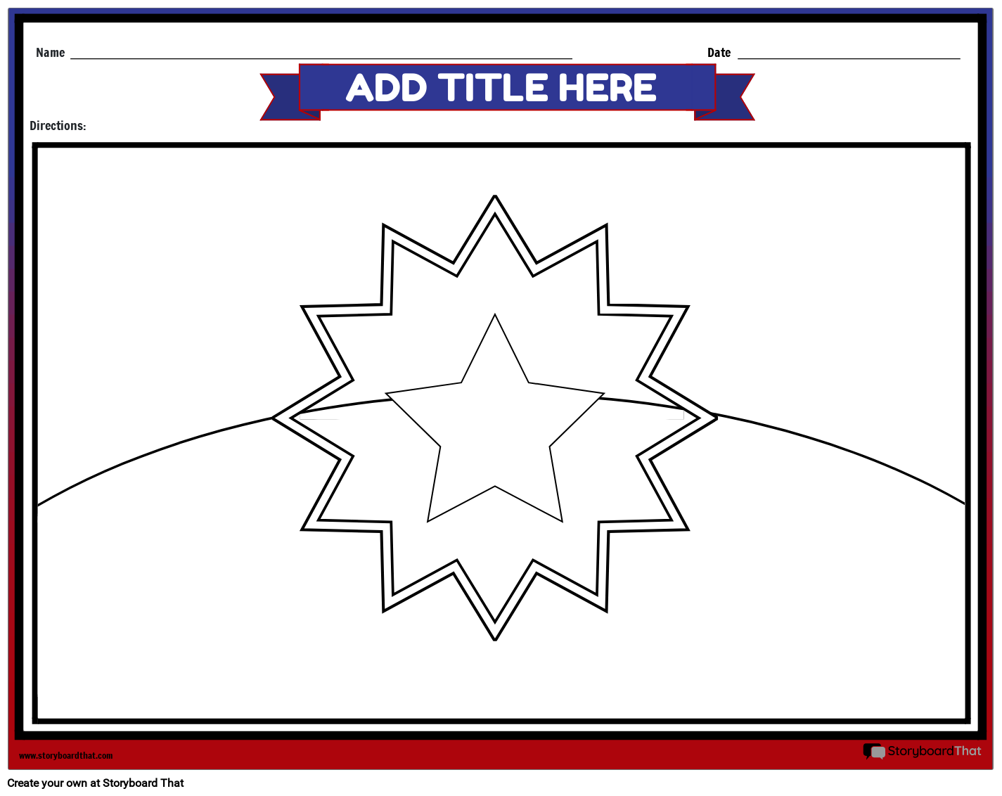 Coloring Juneteenth Flag Storyboard By Templates
