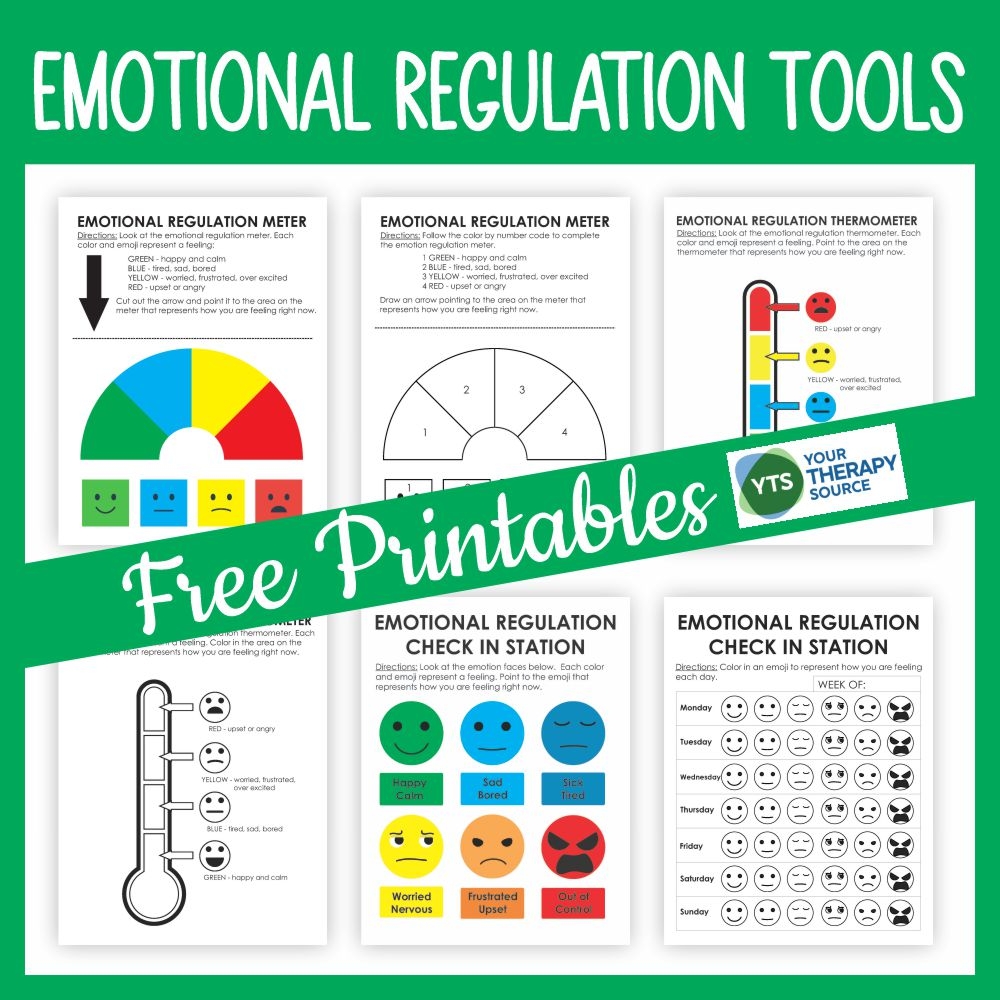 Emotion Regulation Worksheet PDF Packet FREE Your Therapy Source