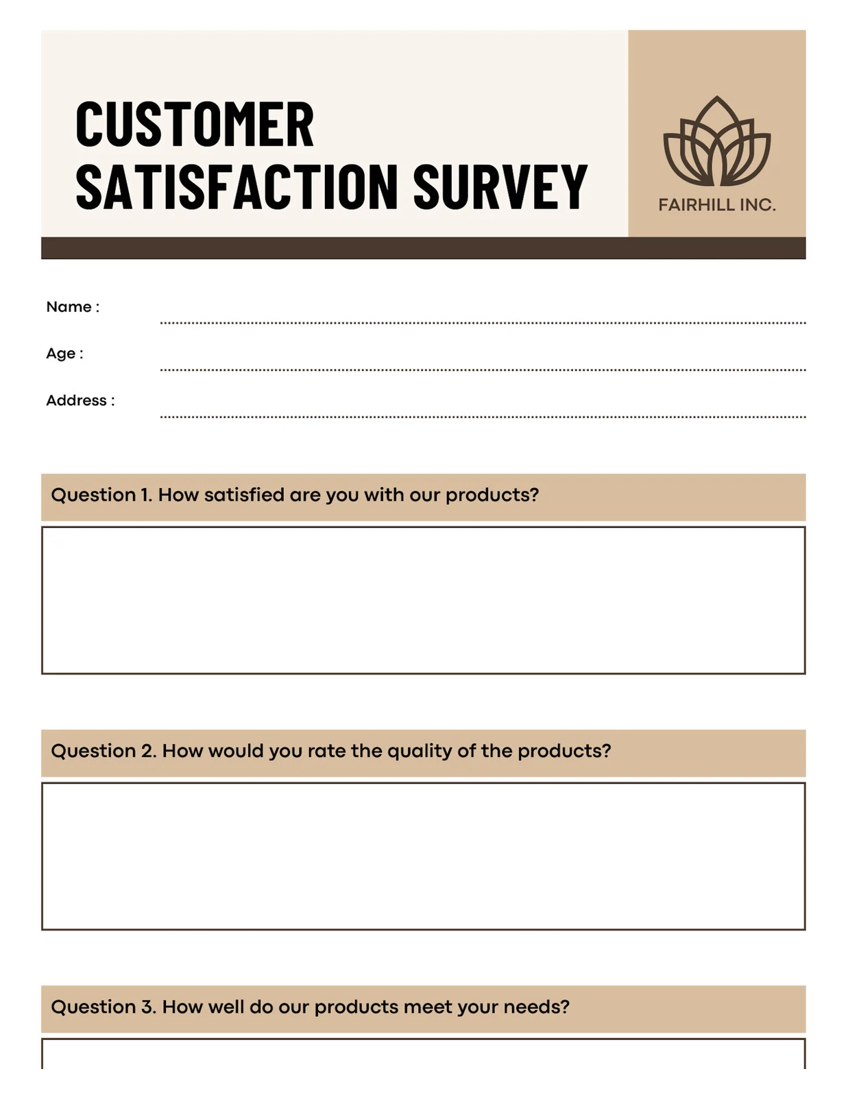 Free Printable Survey Templates