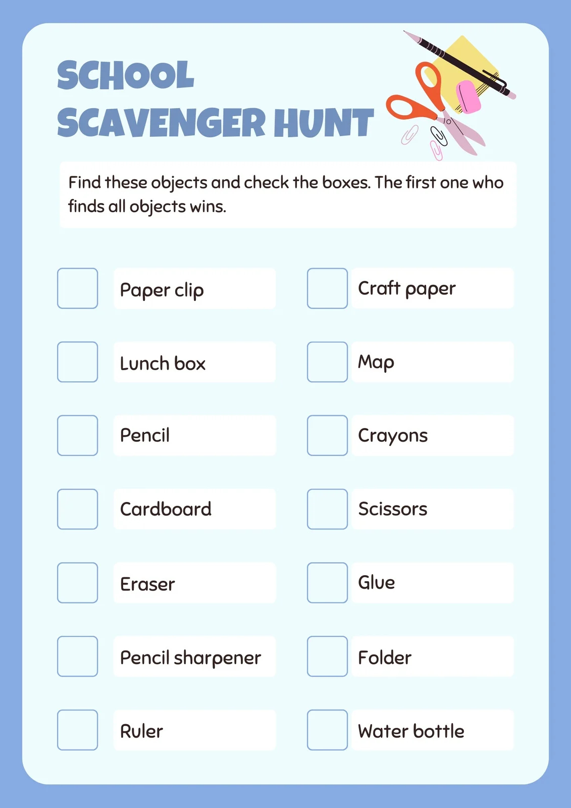 Free Printable Scavenger Hunt Templates