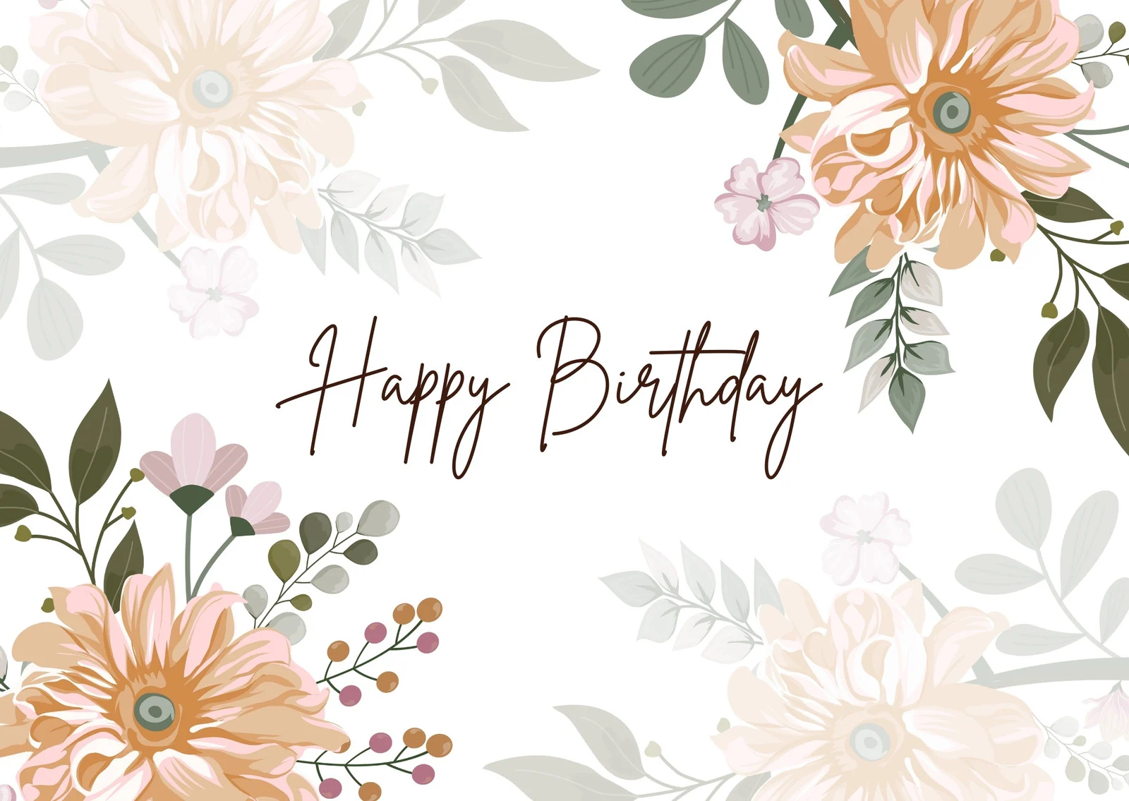 Free Printable Floral Postcard Templates